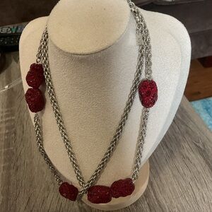 Atelier Swarovski Red and Silver Necklace